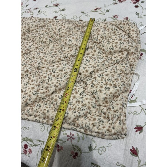 Pottery Barn Brown Green Floral  Print  Corduroy European Shams - Set of 2 28x20 - Picture 10 of 11